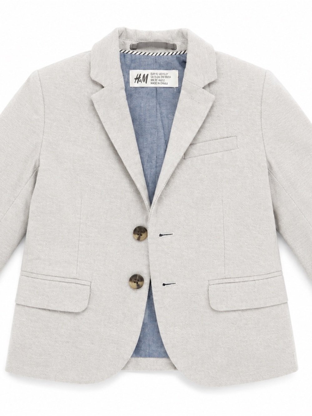 H&M Kids Light Gray Blazer with Contrast Lining